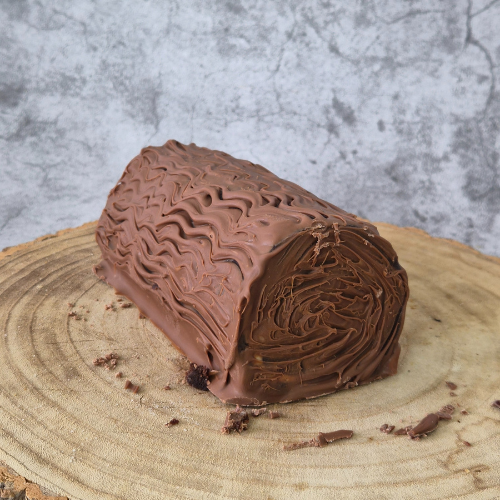 Festive Biscoff Brownie Yule Log