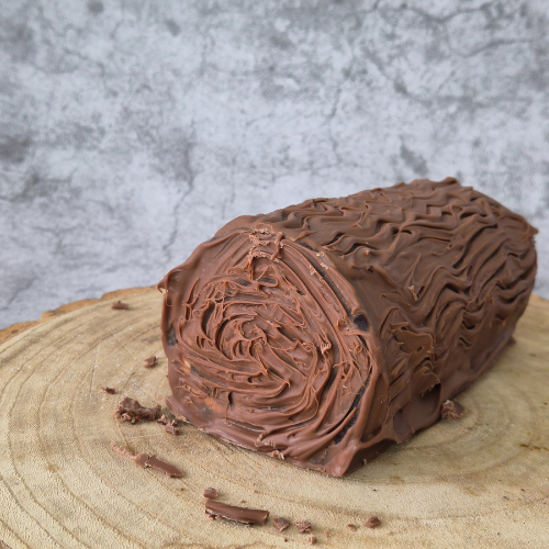 Festive Biscoff Brownie Yule Log