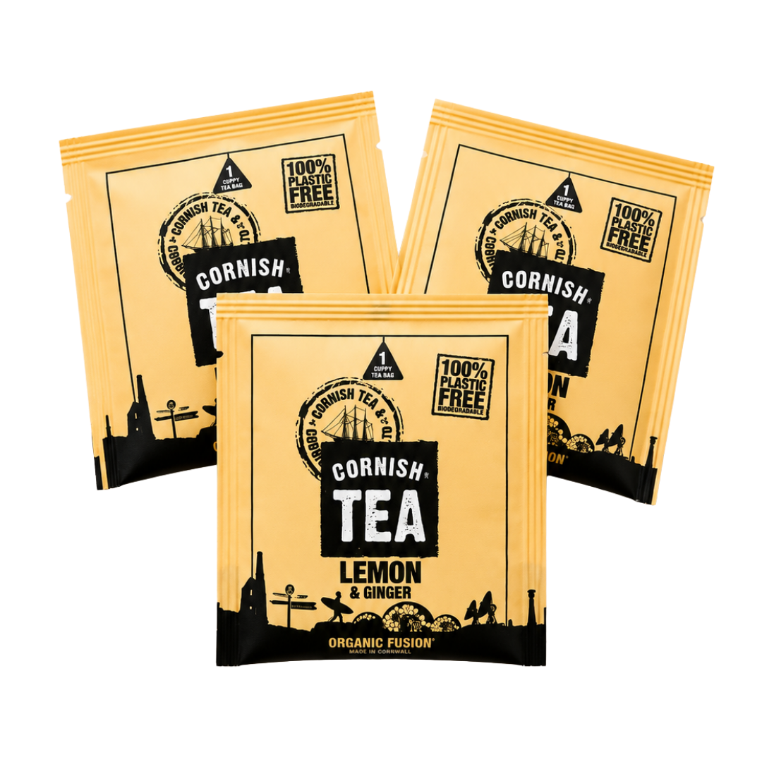 Lemon & Ginger - 50 Boxed Tag-and-Envelope Organic Fusion Tea Bags