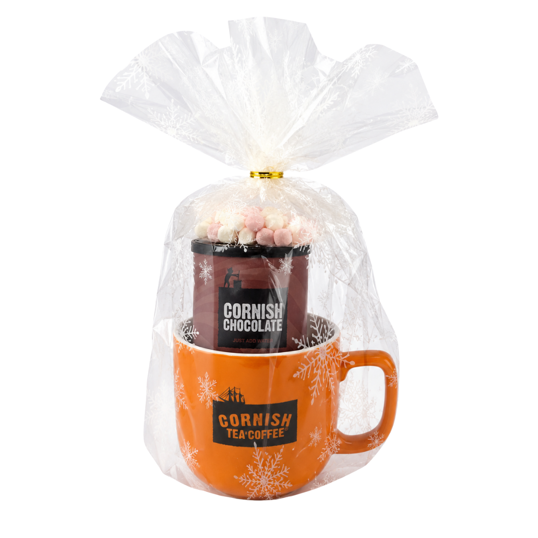 Mug & Instant Hot Chocolate - Christmas Wrapped Gift Set