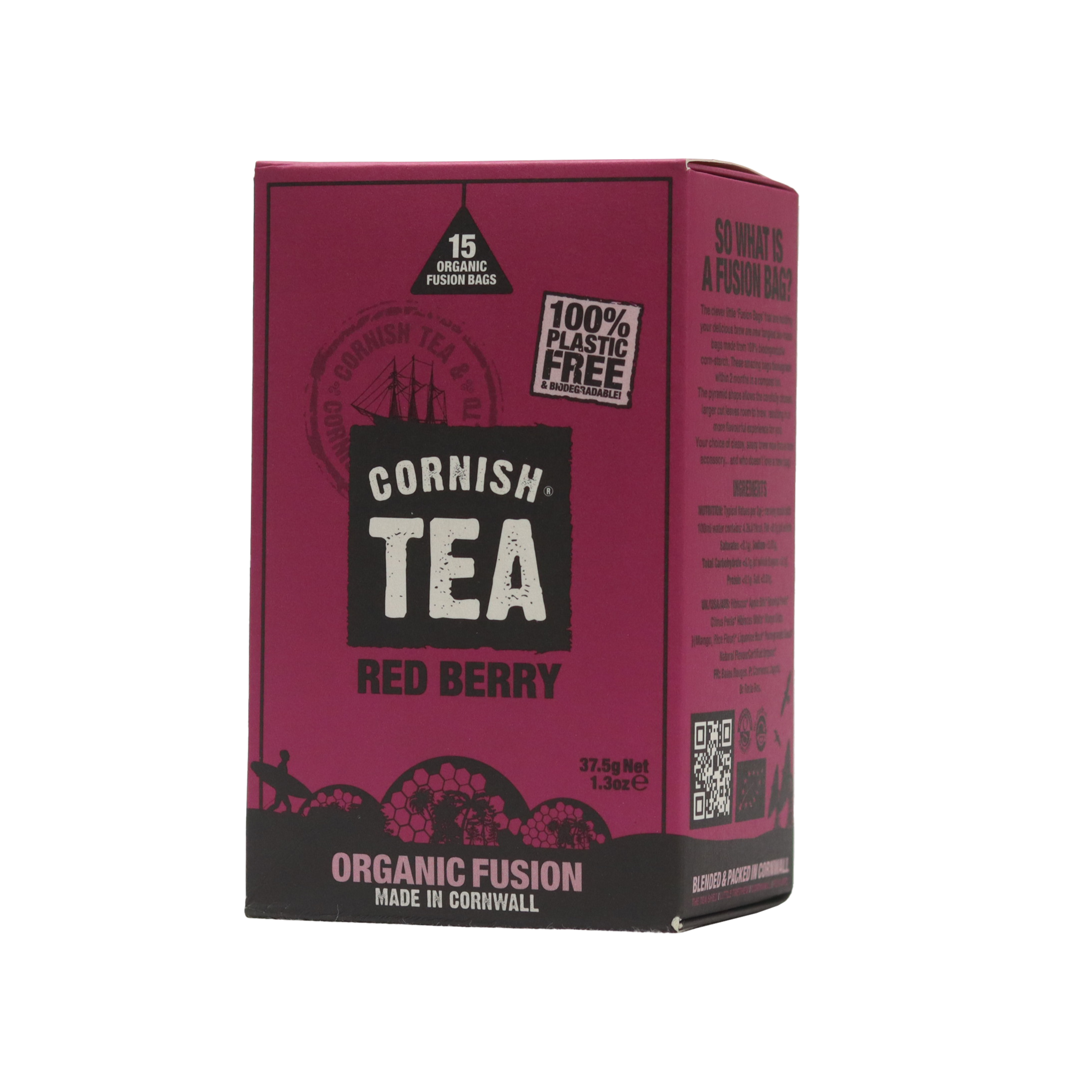 Red Berry Fusion Tea – Naturally caffeine-free organic fruit tea with hibiscus, apple, and citrus in 15 fusion teabags.