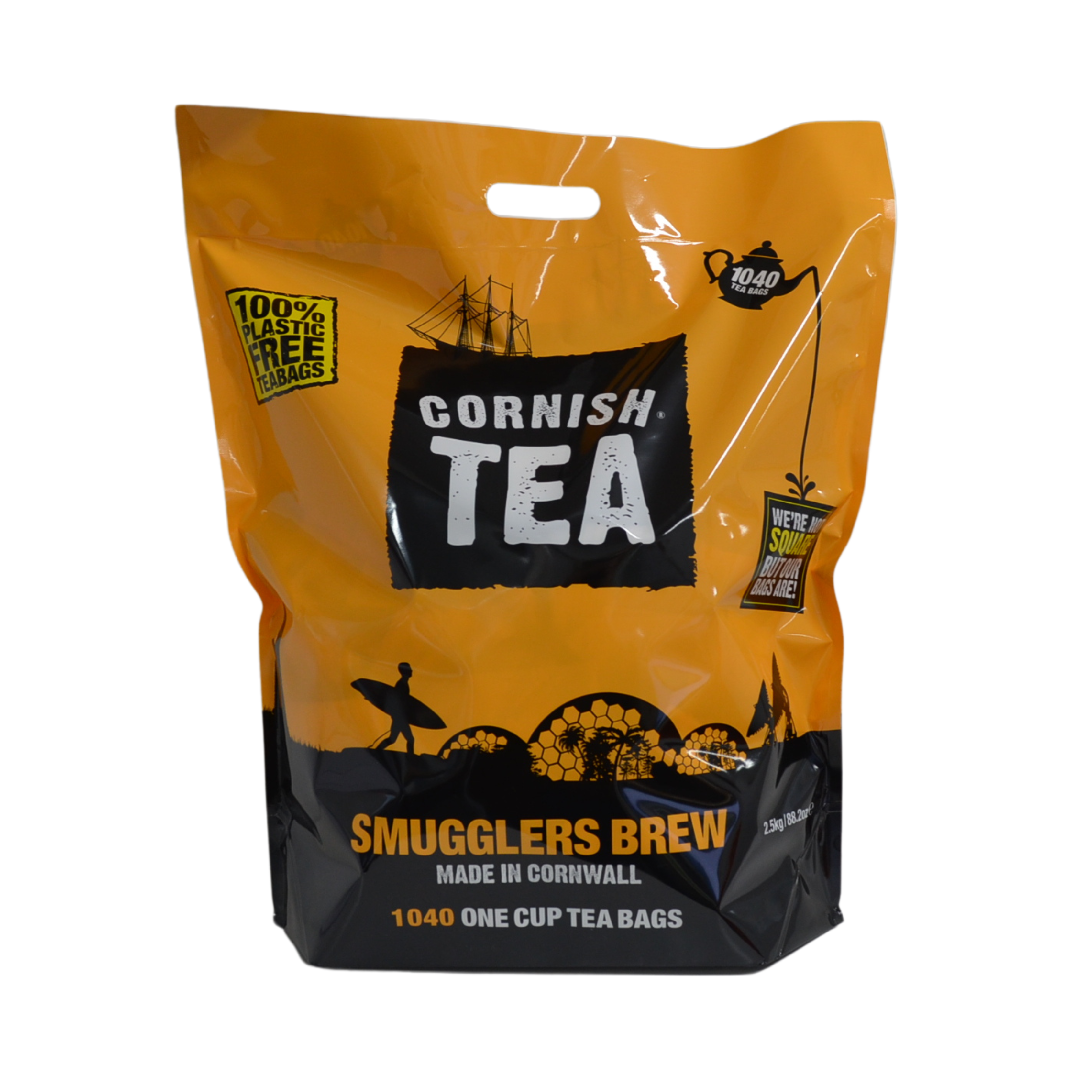 Bulk pack of 1,040 Smugglers Brew 1-cup tea bags. Cornish black tea blend for home and hospitality use.