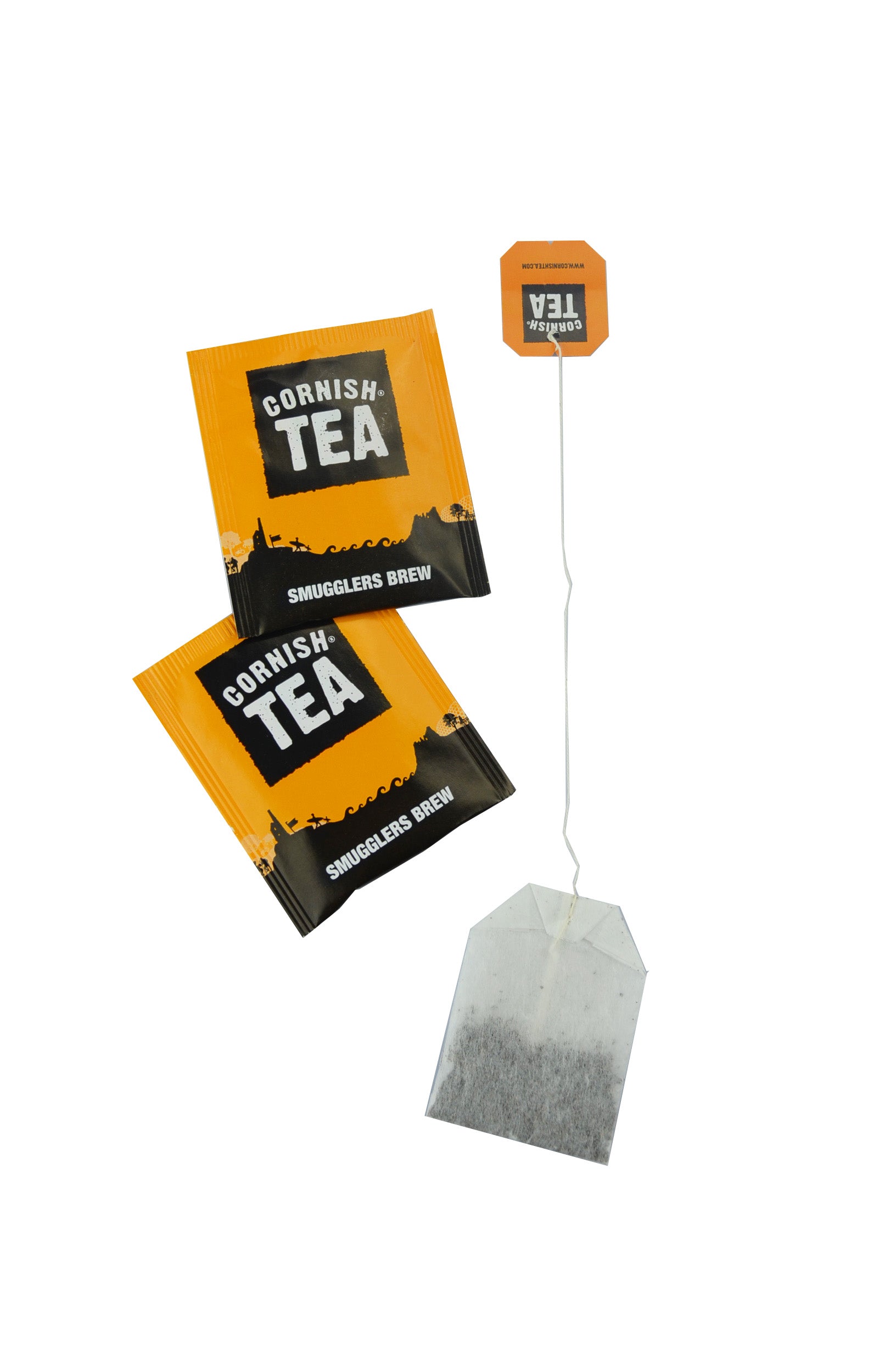 Box of 250 Smugglers Brew tea bags with tag and envelope - individually wrapped and ideal for hospitality or gifting.