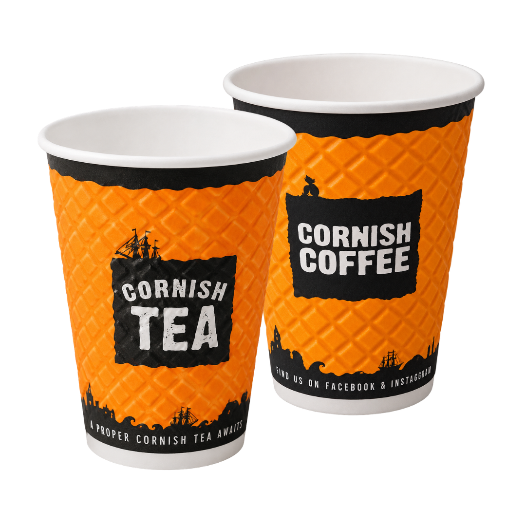Branded Cornish Tea & Coffee Takeaway Cups (Pack of 37)