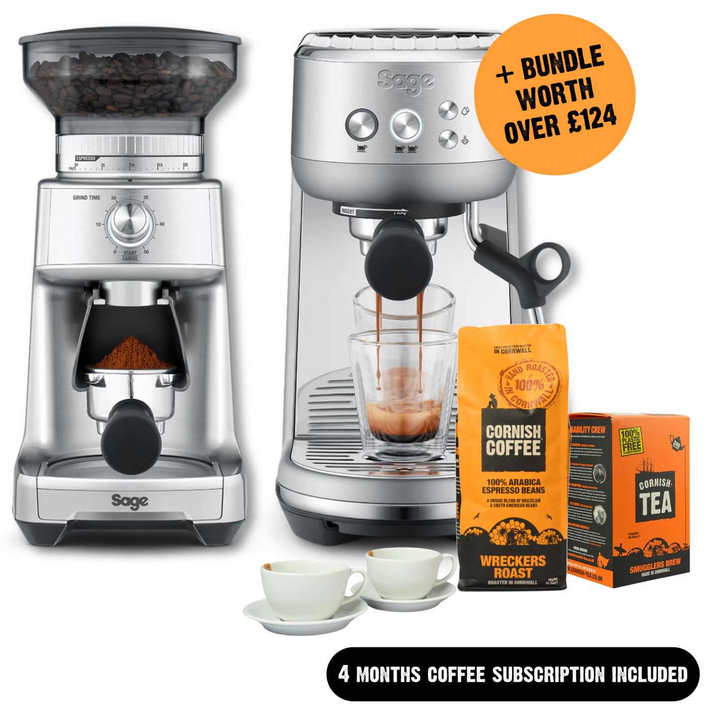 Sage Bambino Bundle Espresso Machine - Brushed Stainless Steel