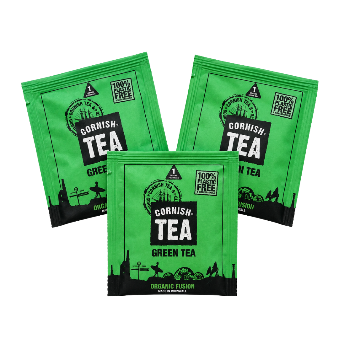 Green Tea - 50 Boxed Tag-and-Envelope Organic Fusion Tea Bags