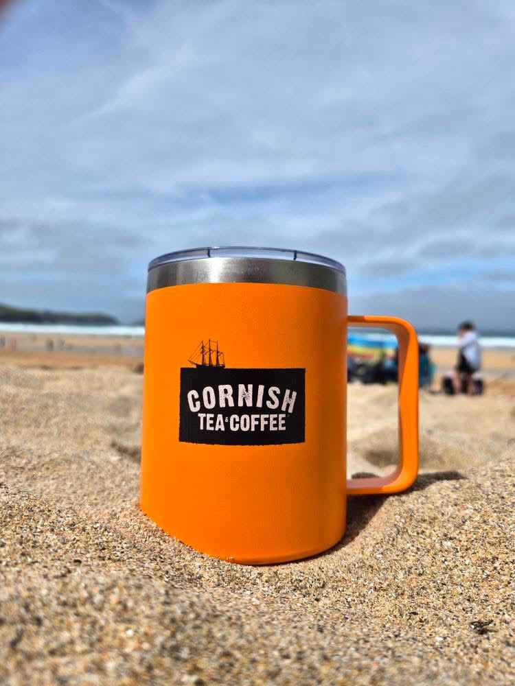 Orange Metal Travel Mug