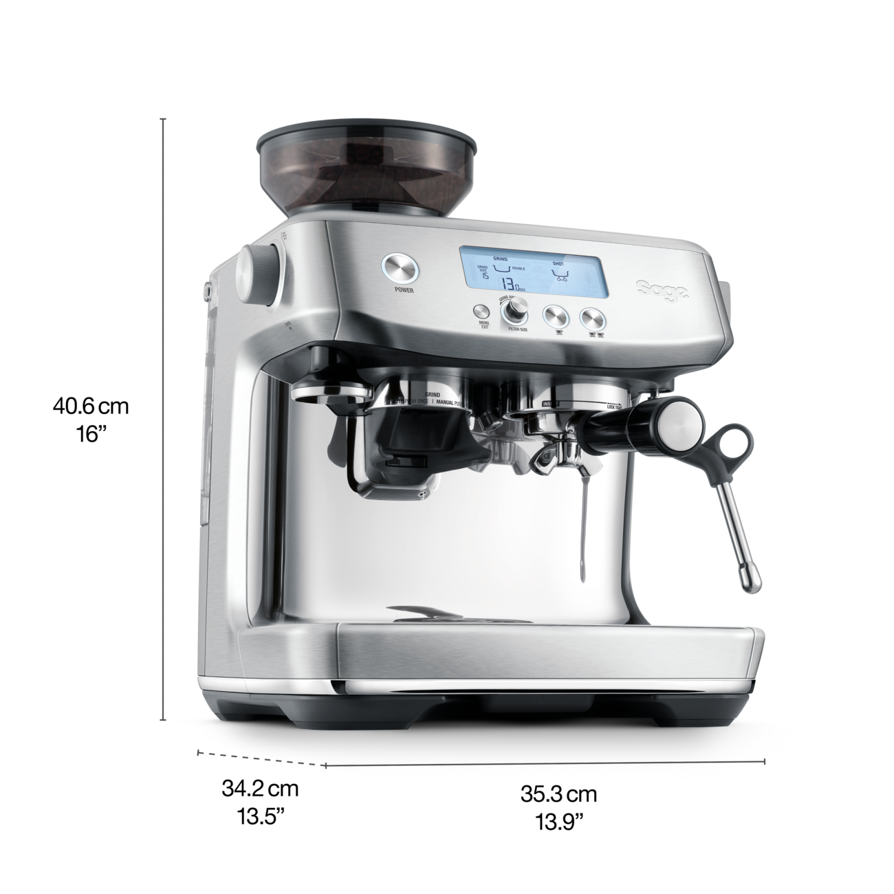 Sage Barista Pro Espresso Machine - Brushed Stainless Steel